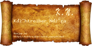 Kühtreiber Nóra névjegykártya