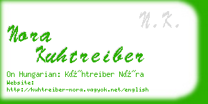 nora kuhtreiber business card